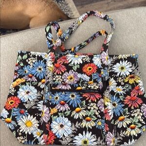 Vera Bradley Black and Red Quilted Tote Bag